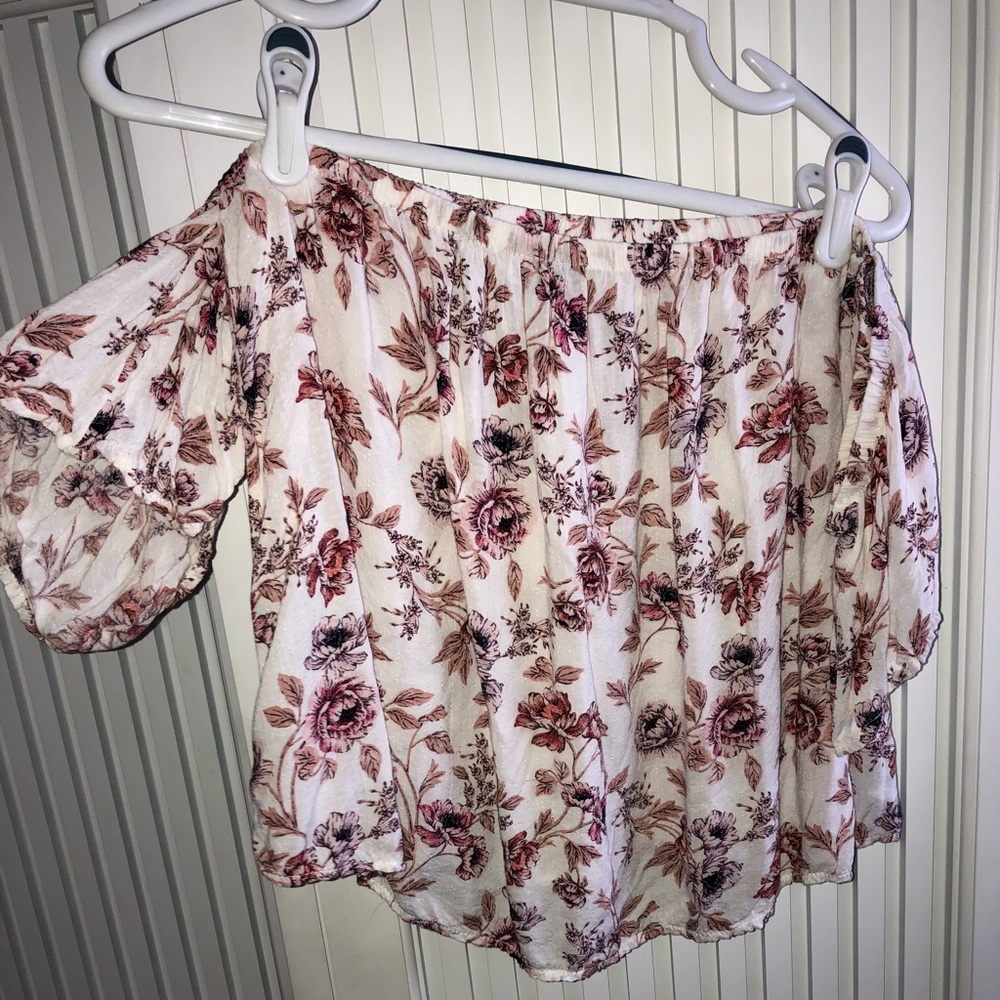 Floral Off the Shoulder American Eagle Top